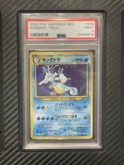 2000 PSA 9 Kingdra #230 Holo Rare Pokemon TCG Japanese Neo Vintage - Image 1