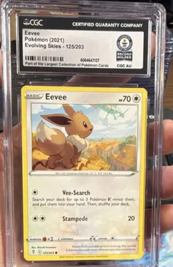CGC World Record 1 of 1 Eevee Pokemon Evolving Skies 125/203 2021 - Image 1