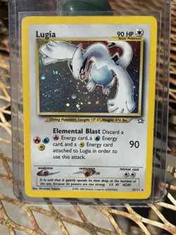 Pokemon Lugia 90 HP Holo Rare Neo Genesis 9/111 2000 ~ DMG BIG SWIRL🌀 - Image 1