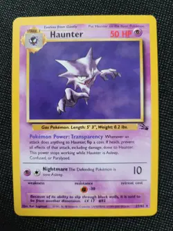 Pokemon fossil red logo 3rd print 1999 2000 Haunter 21/62 - Image 1
