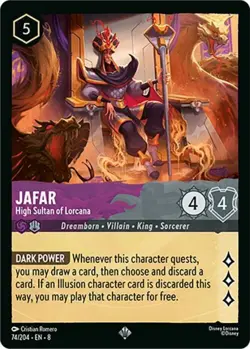 1x Jafar - High Sultan of Lorcana - 74/204 - Super Rare NM-Mint Disney Lorcana: - Image 1