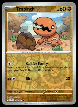 Trapinch 104/191 Pokemon Card Surging Sparks Common 60 HP Rev Holo Near Mint SF - Image 1