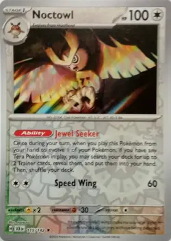 Noctowl - Reverse Holo Card - Stellar Crown - Pokemon TCG - 115/142 - Image 4