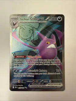 Team Rocket’s Crobat EX 217/182 Ultra Rare 2025 Pokemon Destined Rivals Card NM - Image 1