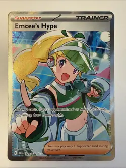 Emcee’s Hype 220/182 Ultra Rare 2025 Pokemon Destined Rivals Full Art Card - Image 1