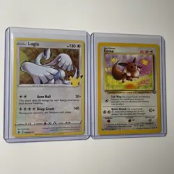 2 Card Pokemon Set Lugia Holo Rare Celebrations & Eevee Jungle Unlimited LP-NM - Image 1
