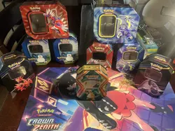 Lot Of 9 Pokemon Empty Card Tin Boxes - Image 1