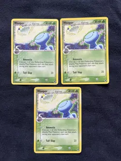 Pokemon Wooper 71/101 Delta Species Dragon Frontiers Set 2006 3 Card Lot Axolotl - Image 1