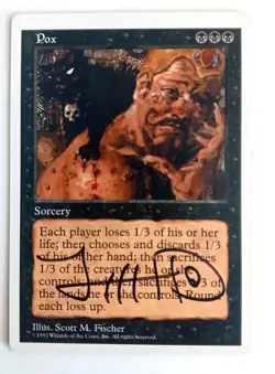 Pox Fifth Edition NM MTG Magic the Gathering (signed by Scott Fischer) - Image 1
