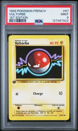 Carte Pokemon Voltorbe 67/102 Set de base Edition 1 PSA 9 - Image 2