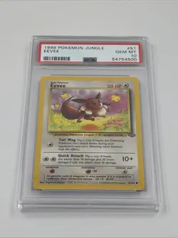 Eevee 51/64 1999 Pokemon TCG: Jungle PSA GEM MT 10 Regular Mint Common - Image 2