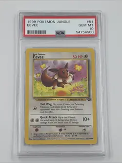 Eevee 51/64 1999 Pokemon TCG: Jungle PSA GEM MT 10 Regular Mint Common - Image 4