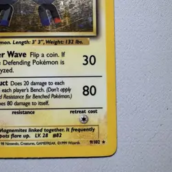 1999 Pokemon Base Set Magneton Holo Rare 9/102 Vintage Original Classic - Image 5