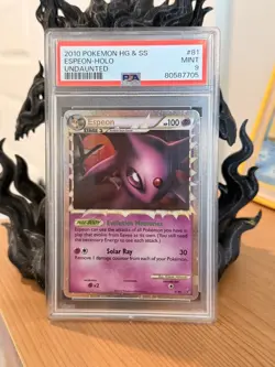 Pokemon 2010 Espeon Prime Undaunted 81/90 Ultra Rare Holo PSA 9 - Image 1