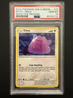 PSA 10 DITTO HOLO DETECTIVE PIKACHU POKEMON MJ - Image 1