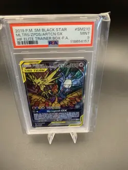 2019 POKEMON SM BLACK STAR PROMO FULL ART/MOLTRES & ZAPDOS & ARTICUNO GX PSA 9 - Image 1