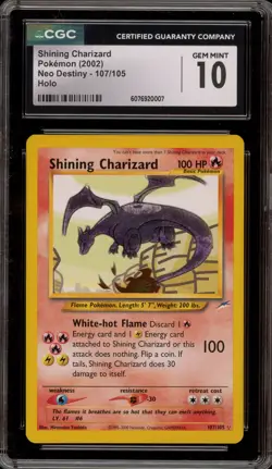 Pokemon Shining Charizard Neo Destiny Unlimited Secret Rare Holo #107 CGC 10 - Image 1