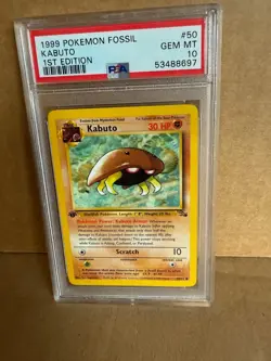 1999 POKEMON FOSSIL KABUTO 1ST EDITION #50 PSA 10 #53488697 - Image 1
