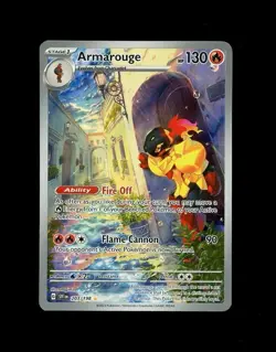 2023 Pokemon ILLUSTRATION RARE ARMAROUGE FULL ART HOLO 203/198! NM - Image 1