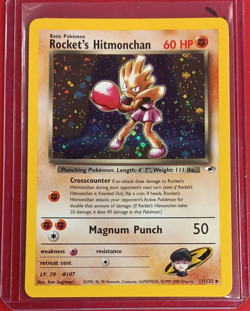 Pokemon Rocket's Hitmonchan 11/132 Holo Rare Basic HP60 Team Rocket EN WOTC - Image 1