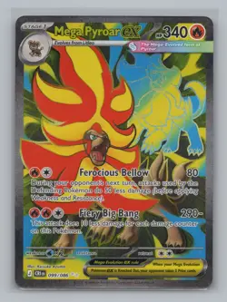 Mega Pyroar ex 099/086 ME04: Chaos Rising NM Pokemon TCG Ultra Rare - Image 1