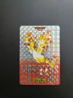 Pokemon Card Japanese - Moltres 146 - Bandai Carddass - Red - Prism Holo - LP - Image 1