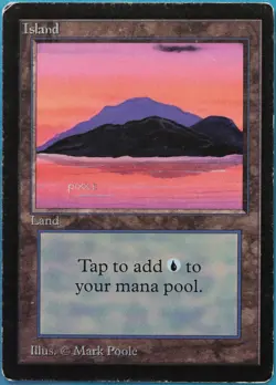 Island (C Dark Purple) Beta VHP/DAMAGED Basic Land CARD (518435) ABUGames - Image 1