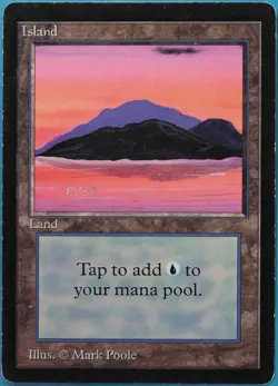 Island (C Dark Purple) Beta HEAVILY PLD Basic Land CARD (516740) ABUGames - Image 1