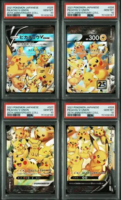 PSA 10 Pokemon card Pikachu V-UNION 025-028/028 s8a 25th Anniversary Japanese - Image 1