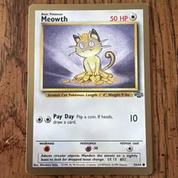 Meowth - 56/64 - Jungle Set - Gold Border US Promo - Pokemon Card - Image 1