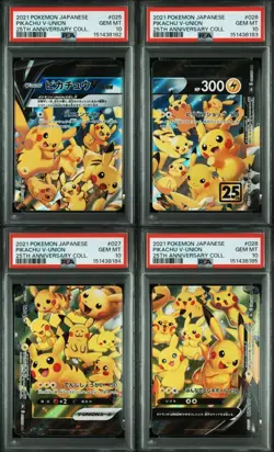 PSA 10 Pokemon card Pikachu V-UNION 025-028/028 s8a 25th Anniversary Japanese - Image 1