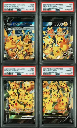PSA 10 Pokemon card Pikachu V-UNION 025-028/028 s8a 25th Anniversary Japanese - Image 1