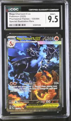 Pokemon Mega Charizard X ex Phantasmal Flames Rare Holo CGC 9.5 125/094 360 HP - Image 1