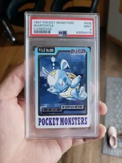 1997 POKEMON JAPANESE Wartortle CARDDASS PSA 9 Mint - Image 1