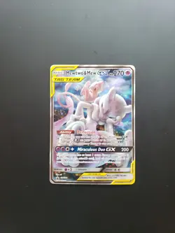 2019 Pokemon SM Black Star Promo Mewtwo & Mew GX #SM191 Full Art - NM/M - Image 1
