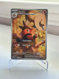 Pokemon Pignite 097/086 Illustration Rare Sv: White Flare Full Art Holo NM - Image 1