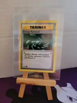 Energy Removal #92/102 1st Edition Trainer Base Set Pokemon TCG - 3D Stamp Error - Image 1