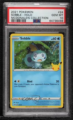 Sobble Confetti Holo Pokemon Sword & Shield McDonald's Collection PSA 10 GEM MT - Image 1
