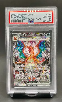 PSA 10 Charizard ex #223 Special Illustration Rare SIR Pokemon Obsidian Flames - Image 1