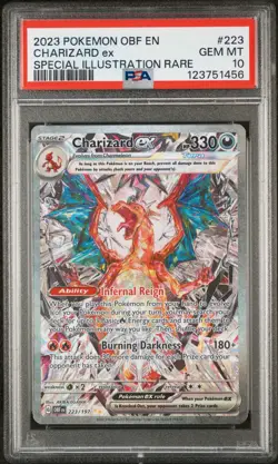 PSA 10 Charizard ex #223 Special Illustration Rare SIR Pokemon Obsidian Flames - Image 3