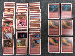 Magic The Gathering Fourth Ed. Red Cards (Red Elemental Blast, Lightning Bolt) - Image 1
