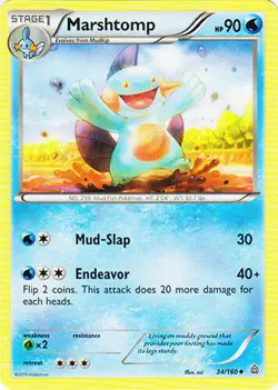 POKEMON CARD MARSHTOMP 34/160 NO 259 MUD FISH POKEMON CCG TCG - Image 1