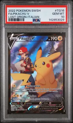Pokemon Card Italian - Pikachu V #TG16 - Lost Origin - PSA 10 GEM MINT - Image 2