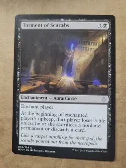 MTG Magic Torment of Scarabs (78/257) Hour of Devastation Curse LP BULK DISCOUNT - Image 1