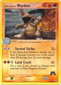 Pokemon TCG - Team Magma Rhydon - 22/95 - Reverse Holo Magma vs Aqua [Near Mint] - Image 1