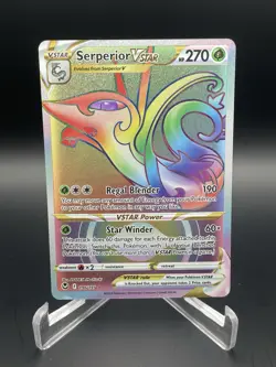Pokemon Serperior VSTAR 196/195 Secret Rare Silver Tempest Holo Vstar 270 HP - Image 1