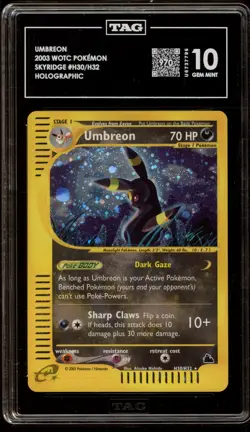 Pokemon Umbreon Skyridge Holo Rare #H30 TAG 10 Gem Mint - Image 1