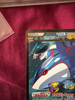 Team Aqua’s Kyogre EX 6/34 Double Crisis Full Art Holo Pokemon HP/DMG FD3 - Image 2
