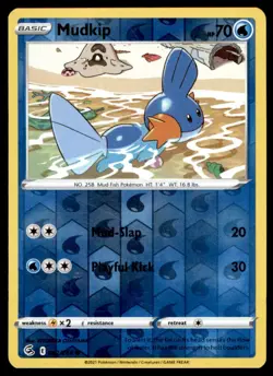 Mudkip 062/264 Common Fusion Strike Pokemon Reverse Holo Lightly Played - Image 1