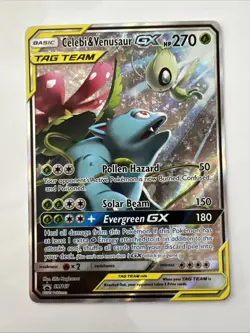 Pokemon TCG Celebi & Venusaur GX SM167 Promo TAG TEAM Near Mint Condition - Image 1